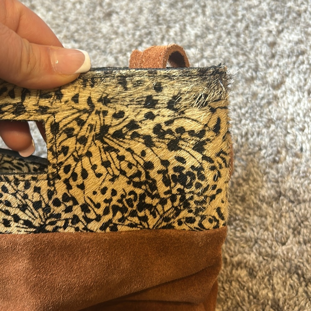 Anthropologie Tara Suede Leather Clutch Crossbody Bag - Picture 4 of 5
